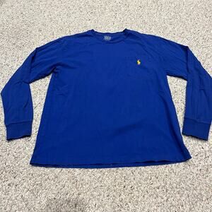 Polo Ralph Lauren Men's Long Sleeve Pocket Tee Sz S Blue Casual Preppy Classic